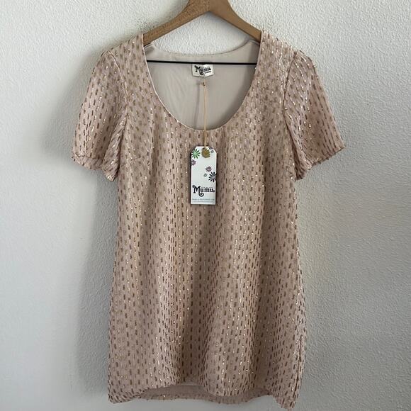 NWT Show Me Your Mumu Demi Dress Sequin Neutral Golden Dress XS - Picture 1 of 7